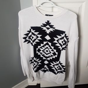 White knit sweater